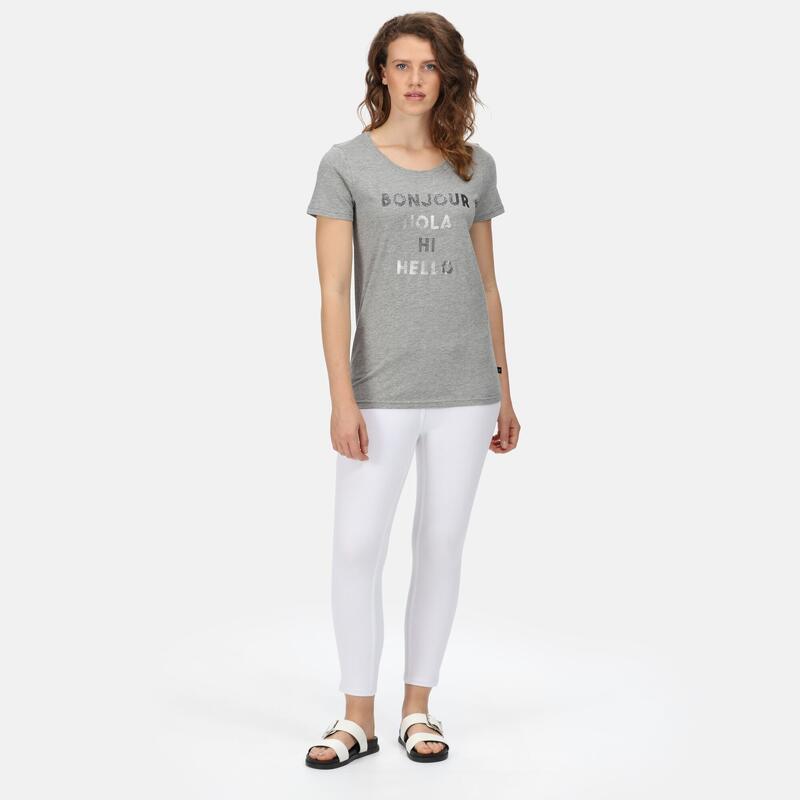 Filandra VI Fitness-T-shirt met korte mouwen voor dames - Lichtgrijs