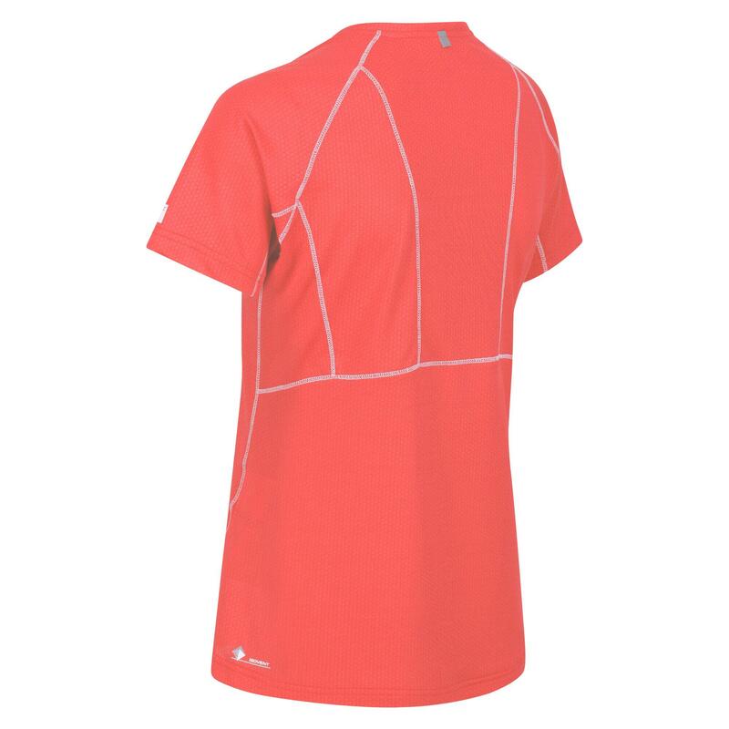 Dames fitness-T-shirt sneldrogend ademend Regatta Devote Ii, fluo perzik