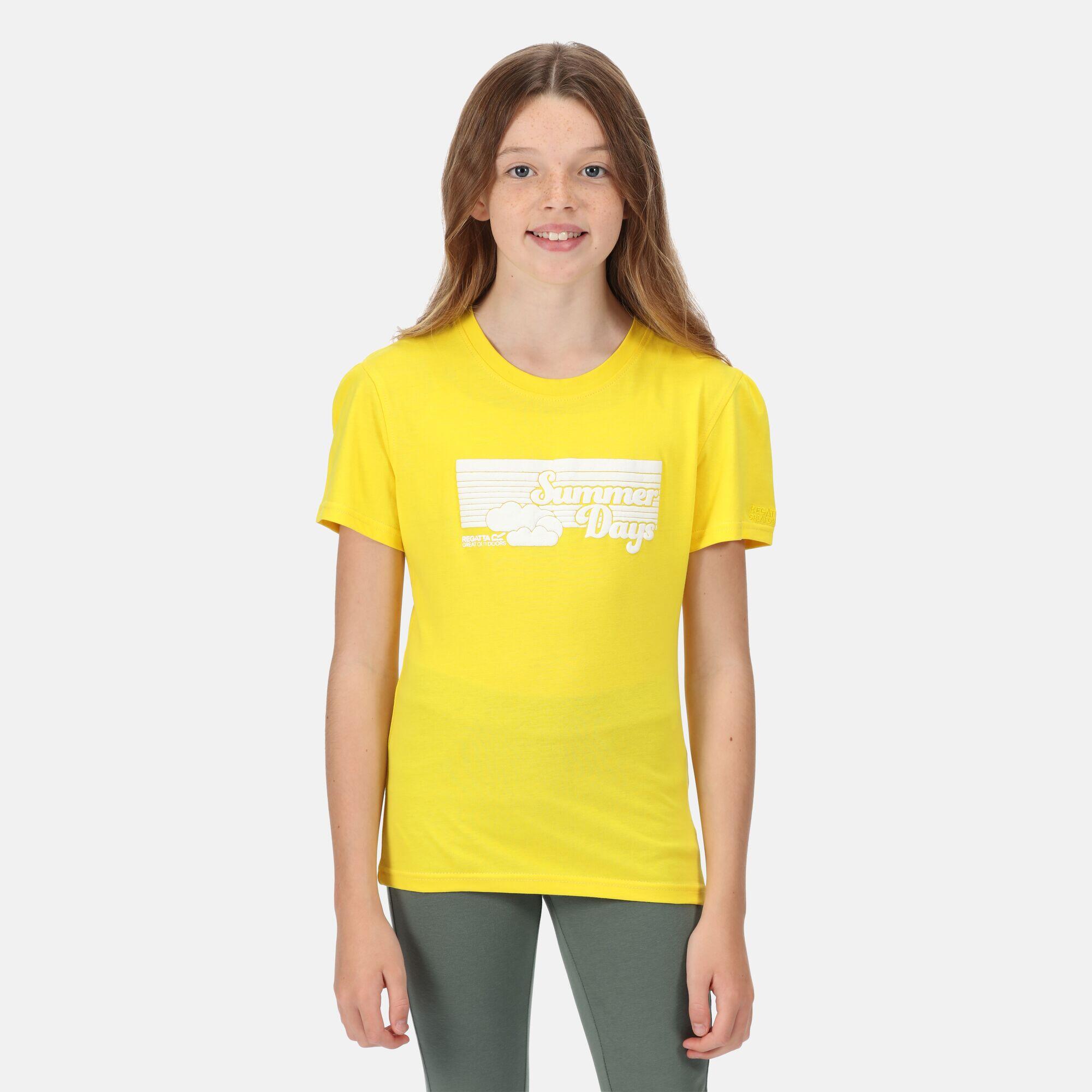 REGATTA Bosley V Kids Walking Short Sleeve T-Shirt - Yellow