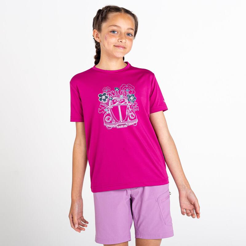 Rightful Tee korte wandel-T-shirt met korte mouwen voor kinderen - Middenroze