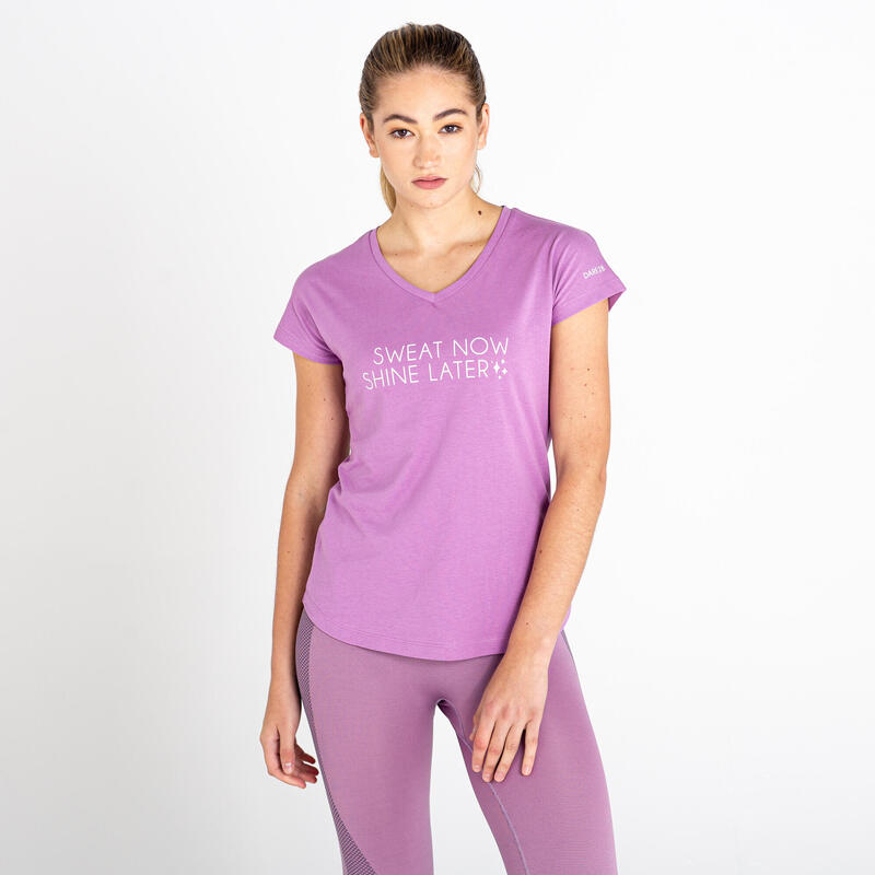 Moments II Kurzärmeliges Fitness-T-Shirt für Damen - Blassviolett