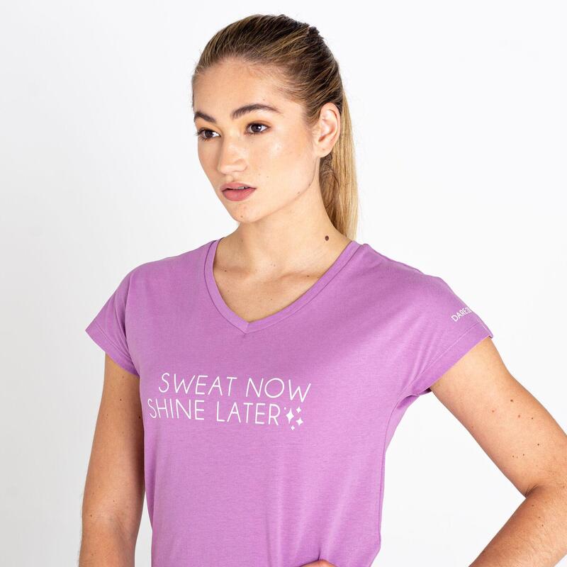 Moments II Kurzärmeliges Fitness-T-Shirt für Damen - Blassviolett