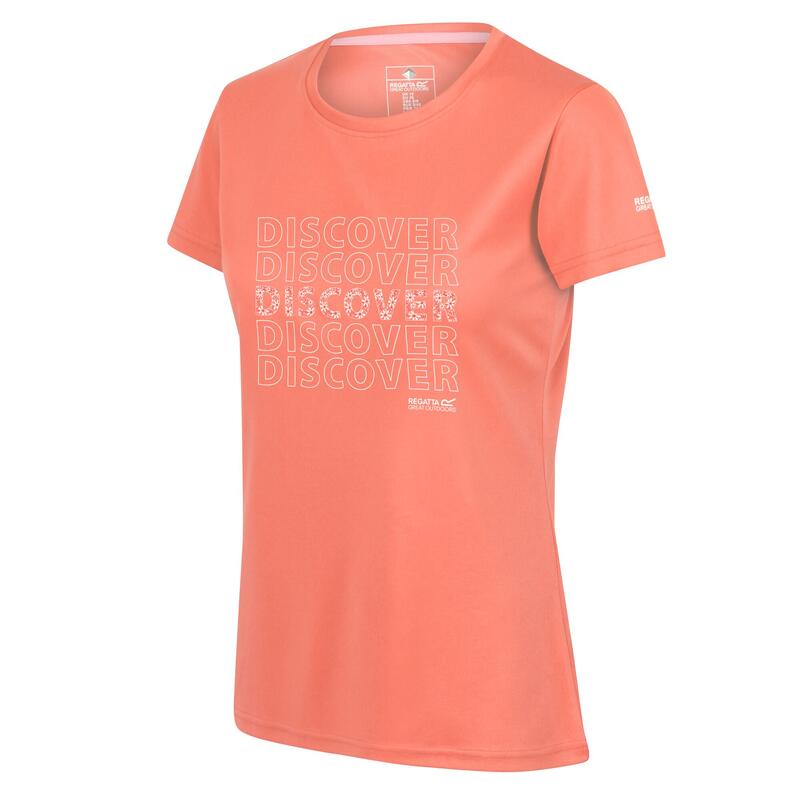 Camiseta Fingal VI Texto para Mujer Coral Fusión