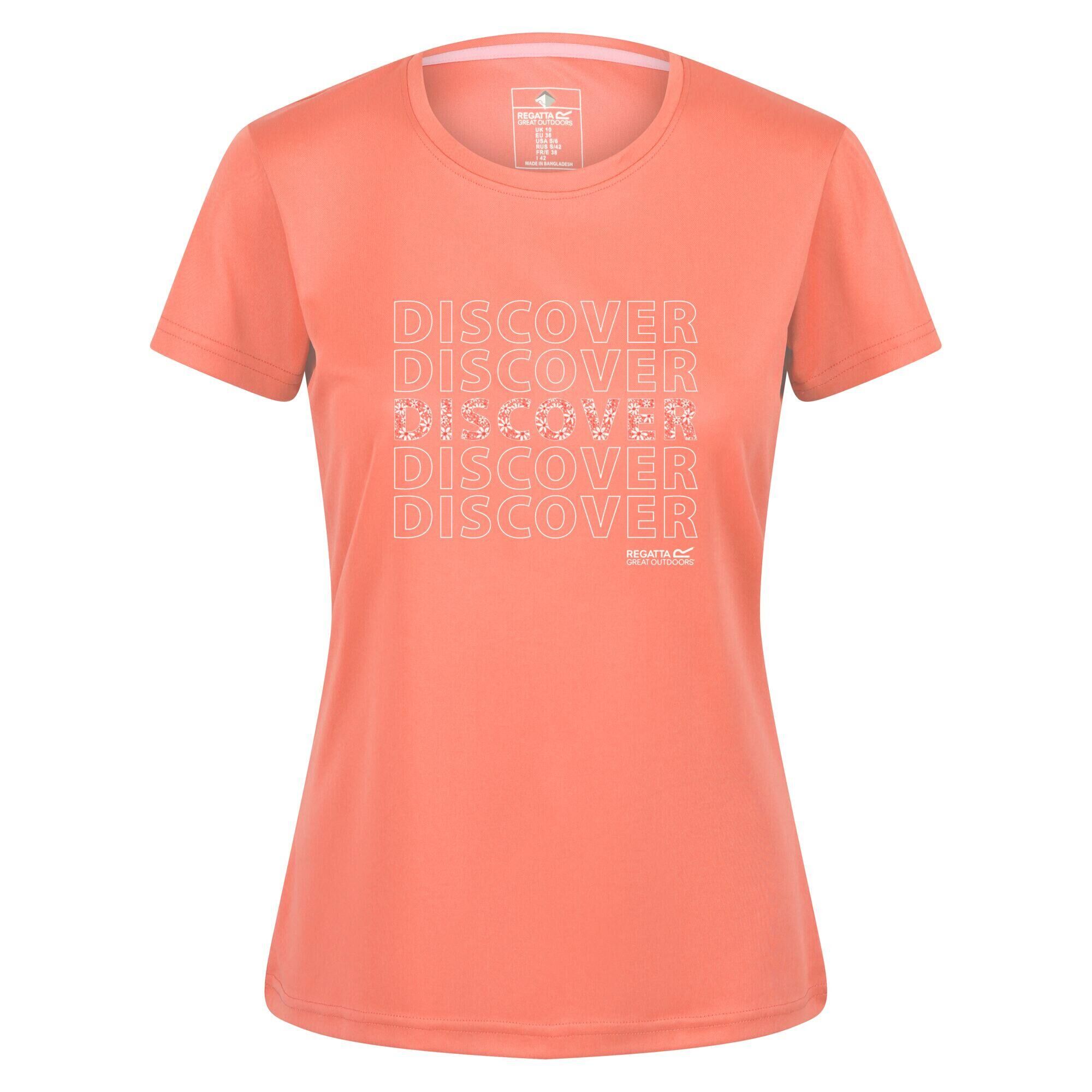 REGATTA Womens/Ladies Fingal VI Text TShirt (Fusion Coral)