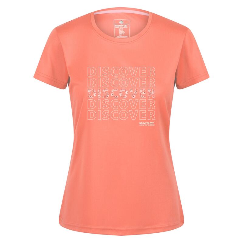 Camiseta Fingal VI Texto para Mujer Coral Fusión