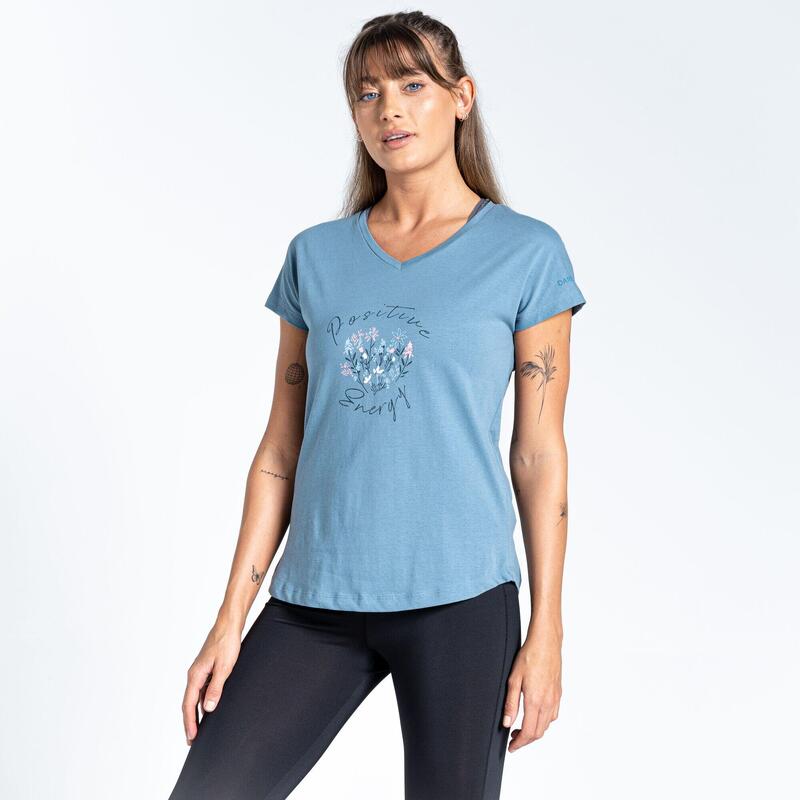 Moments II Kurzärmeliges Fitness-T-Shirt für Damen - Blau