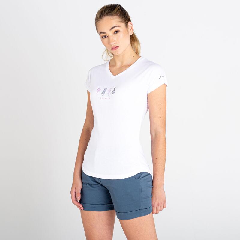 Moments II T-shirt de fitness à manches courtes pour femme - Blanc