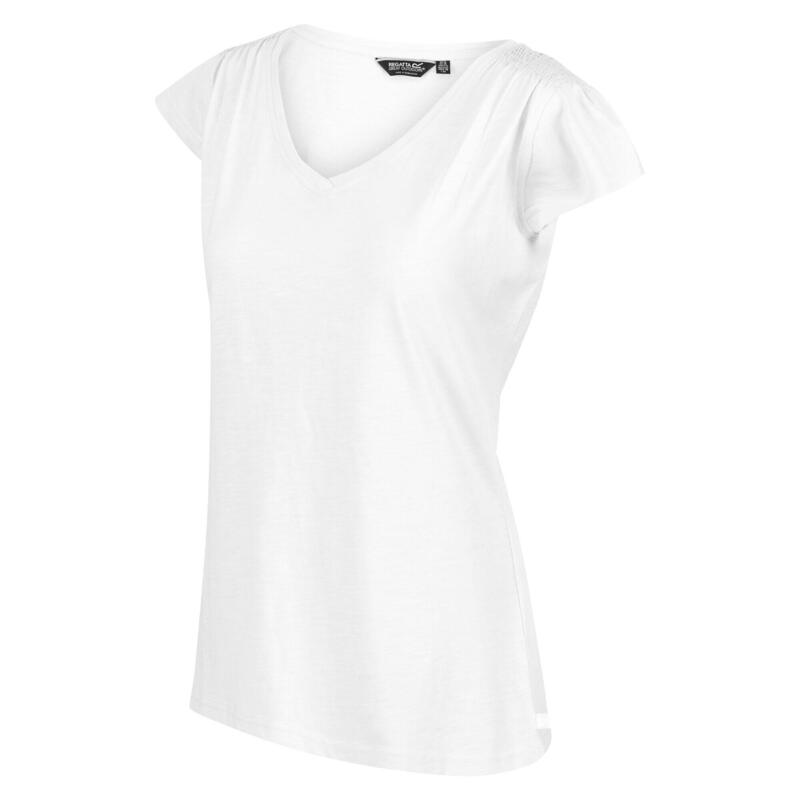Francine T-shirt Fitness à manches courtes pour femme - Blanc