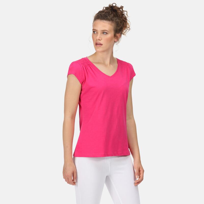 Francine Kurzärmeliges Fitnessshirt für Damen - Pink