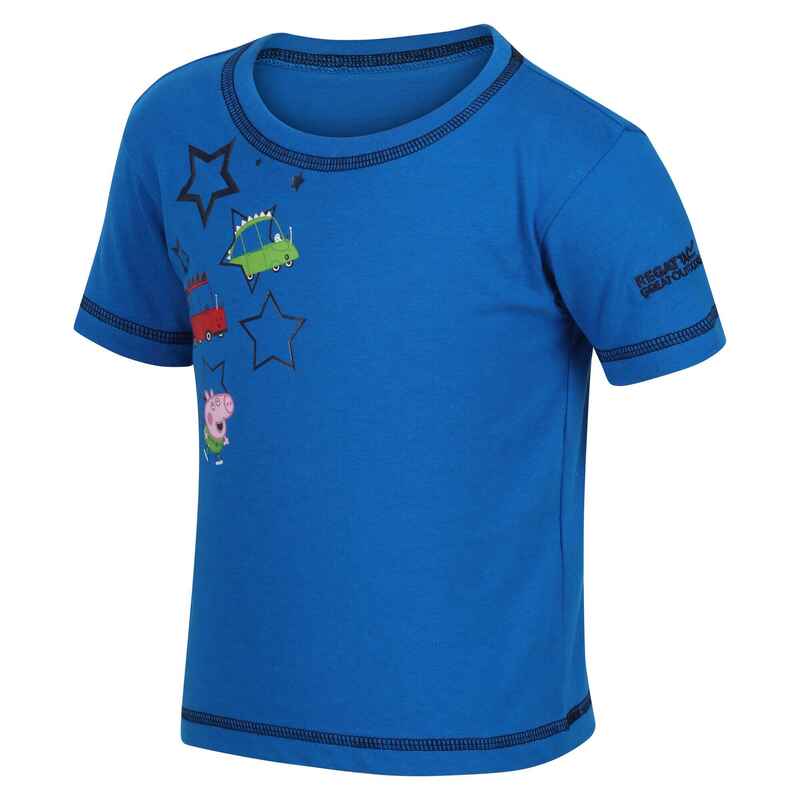 Peppa Wutz Kurzärmeliges Walkingshirt für Kinder - Blau