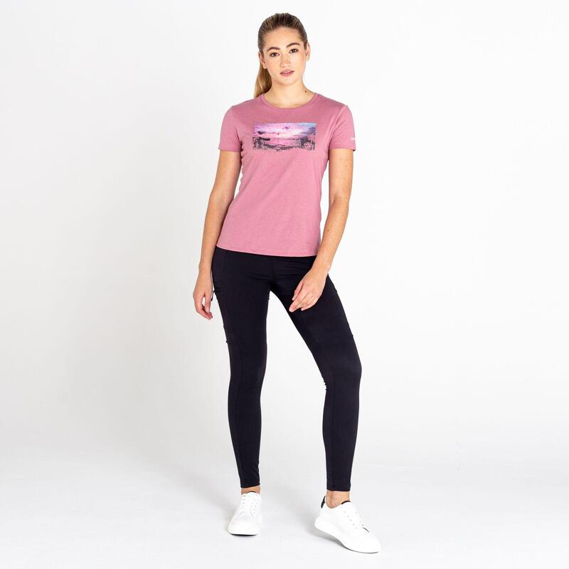 Peace of Mind Kurzärmeliges Fitness-T-Shirt für Damen - Pink