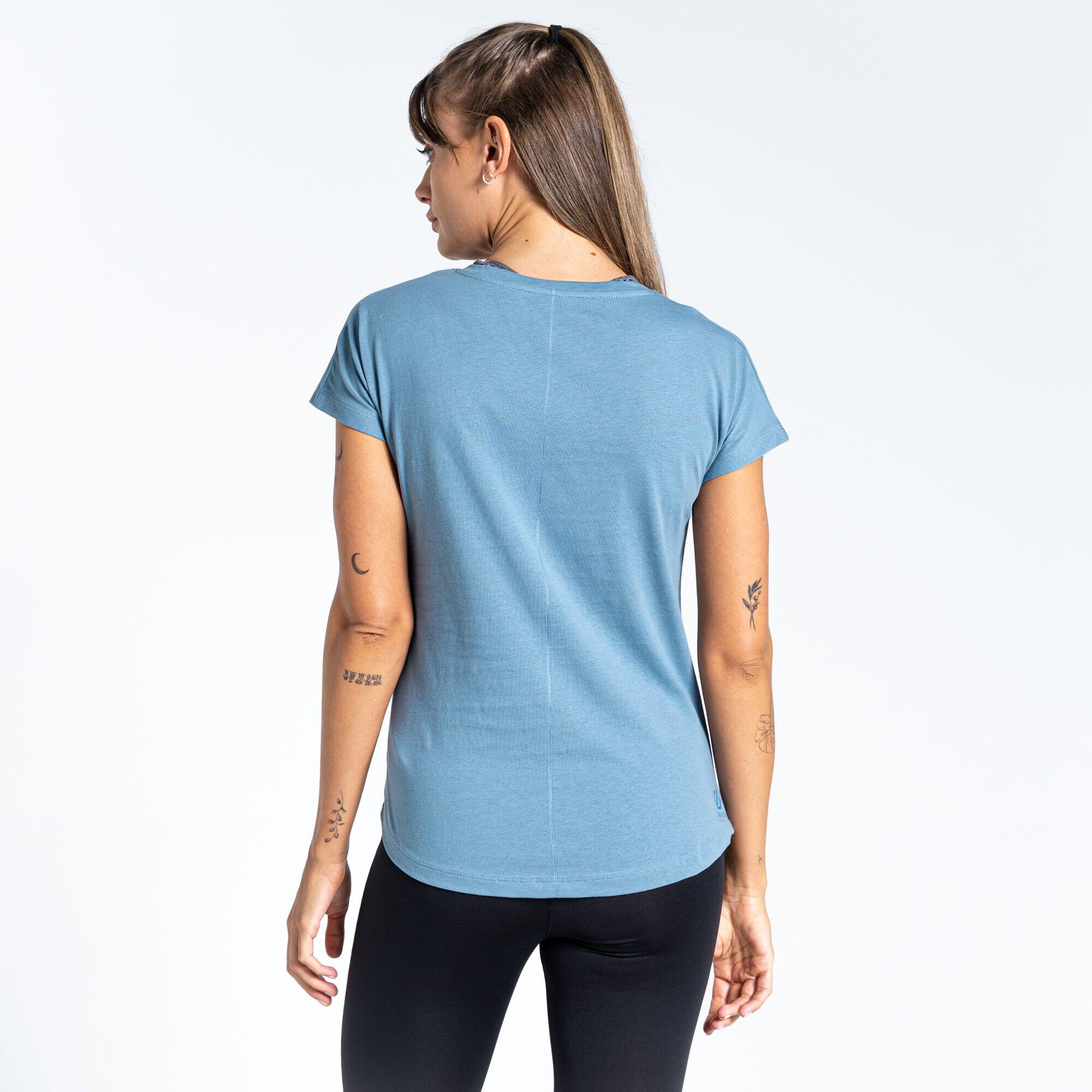 Moments II Women's Fitness Short Sleeve T-Shirt - Blue Stone 3/5