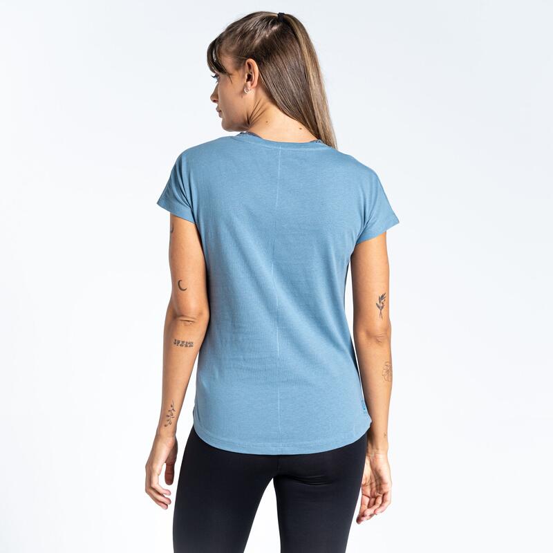 Moments II T-shirt de fitness à manches courtes pour femme - Bleu