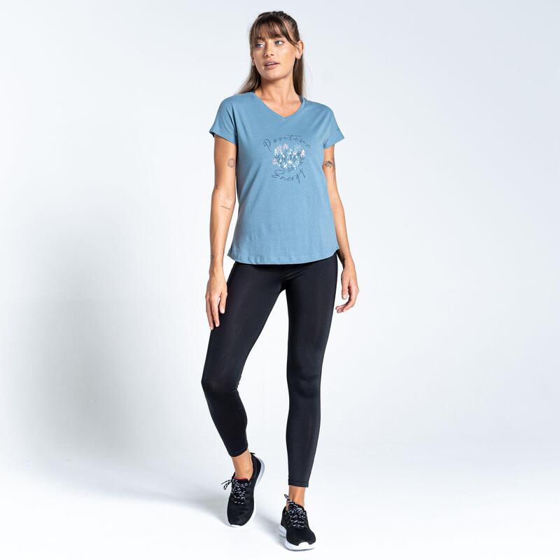 Moments II Kurzärmeliges Fitness-T-Shirt für Damen - Blau