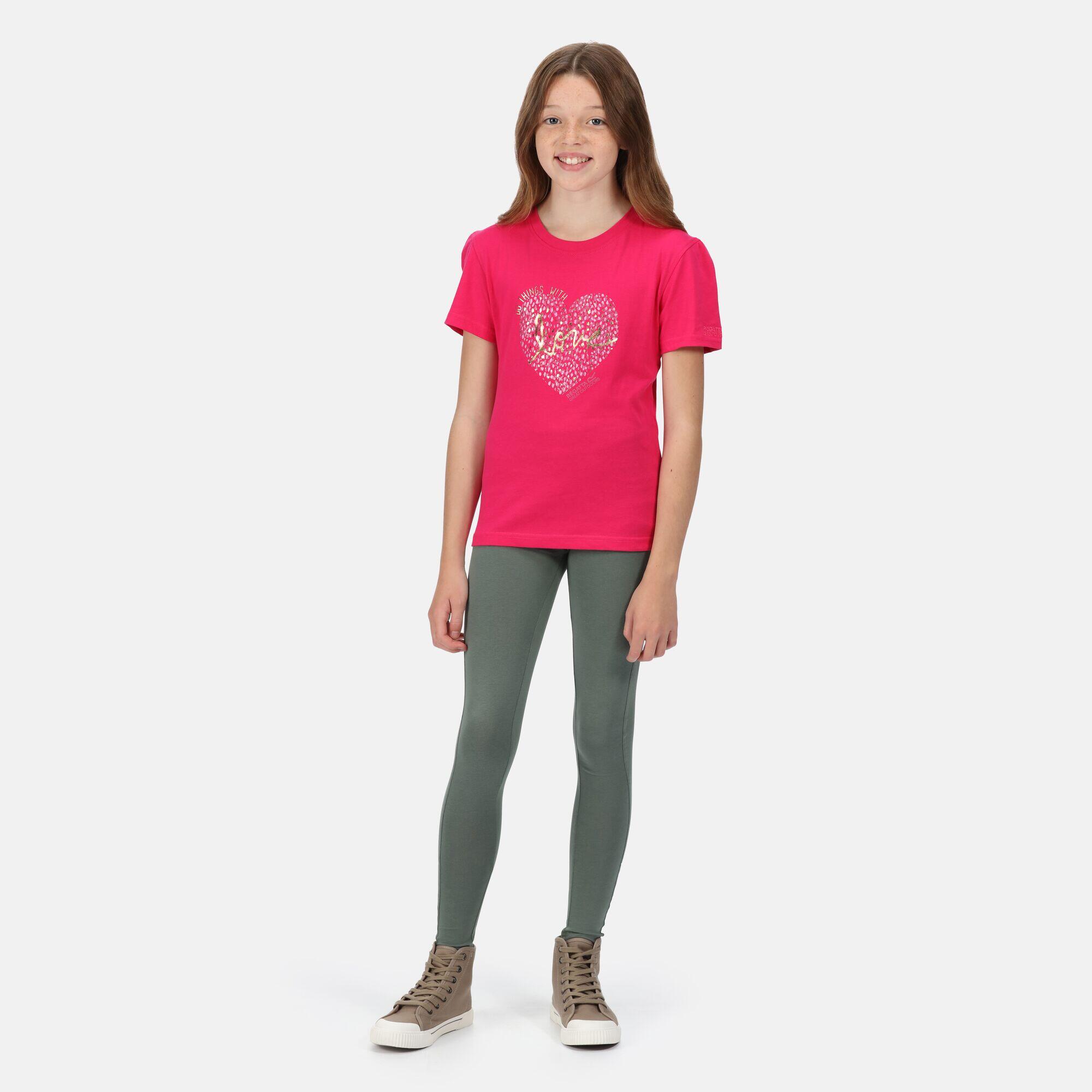REGATTA Bosley V Kids Walking Short Sleeve T-Shirt - Pink