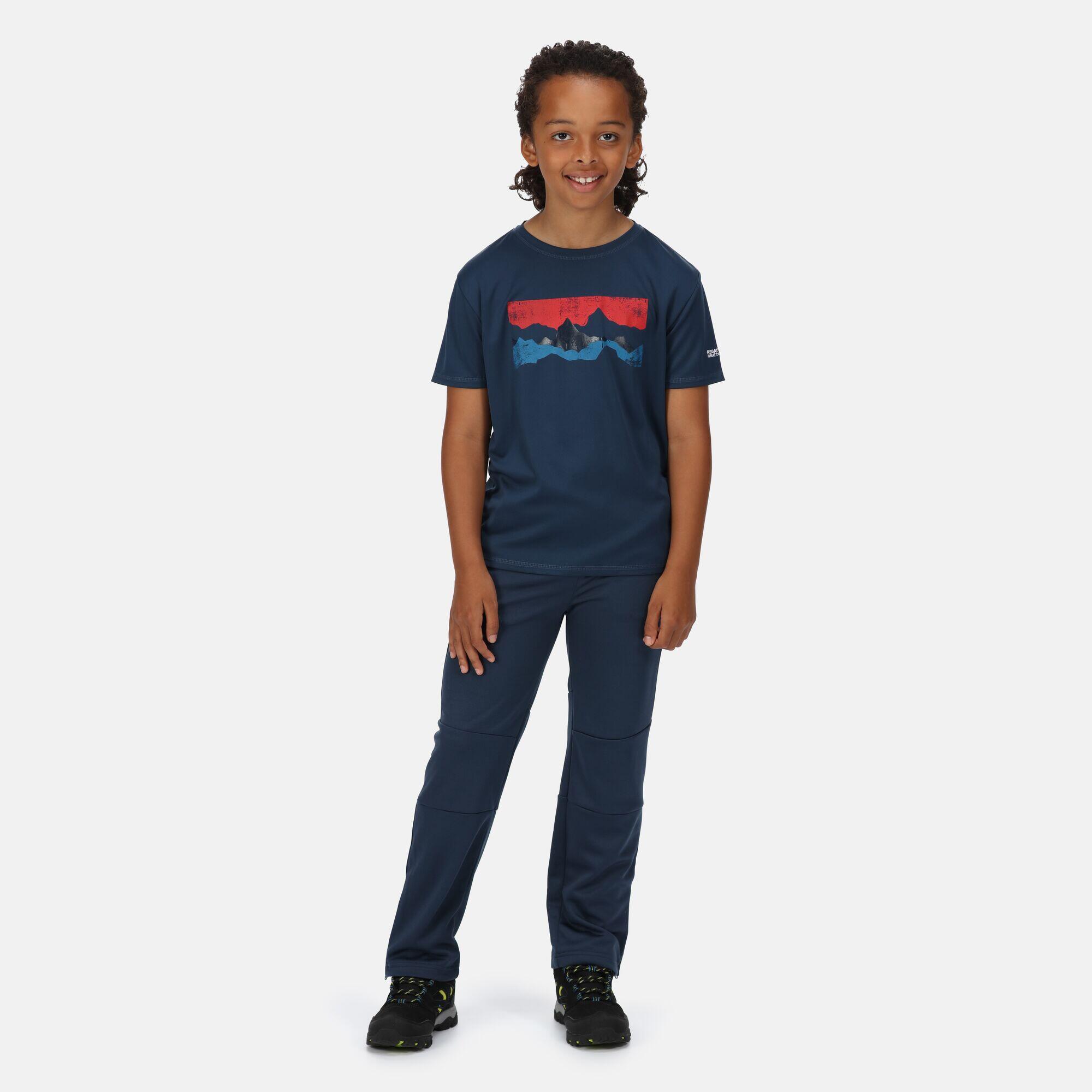 REGATTA Alvarado VI Kids Walking Short Sleeve T-Shirt - Moonlight Denim