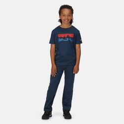 Alvarado VI wandel-T-shirt met korte mouwen voor kinderen - Midden marineblauw