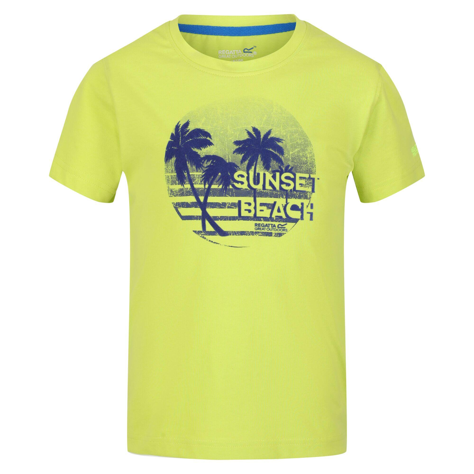 REGATTA Childrens/Kids Bosley V Sunset TShirt (Bright Kiwi)