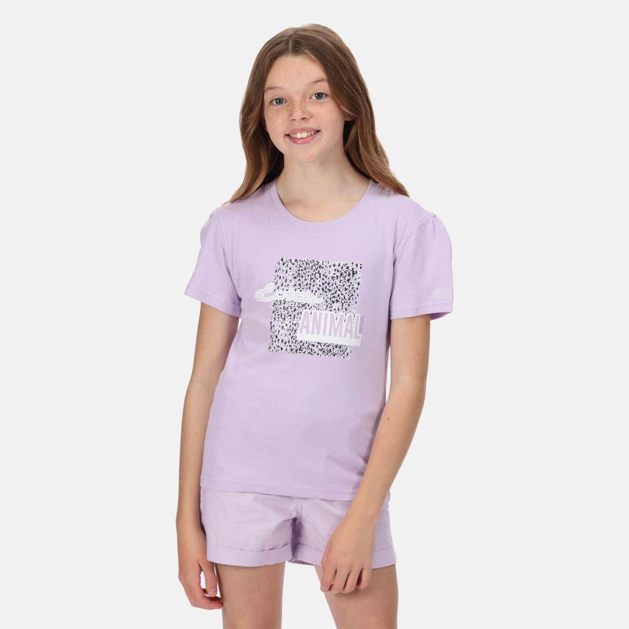 REGATTA Bosley V Kids Walking Short Sleeve T-Shirt - Purple