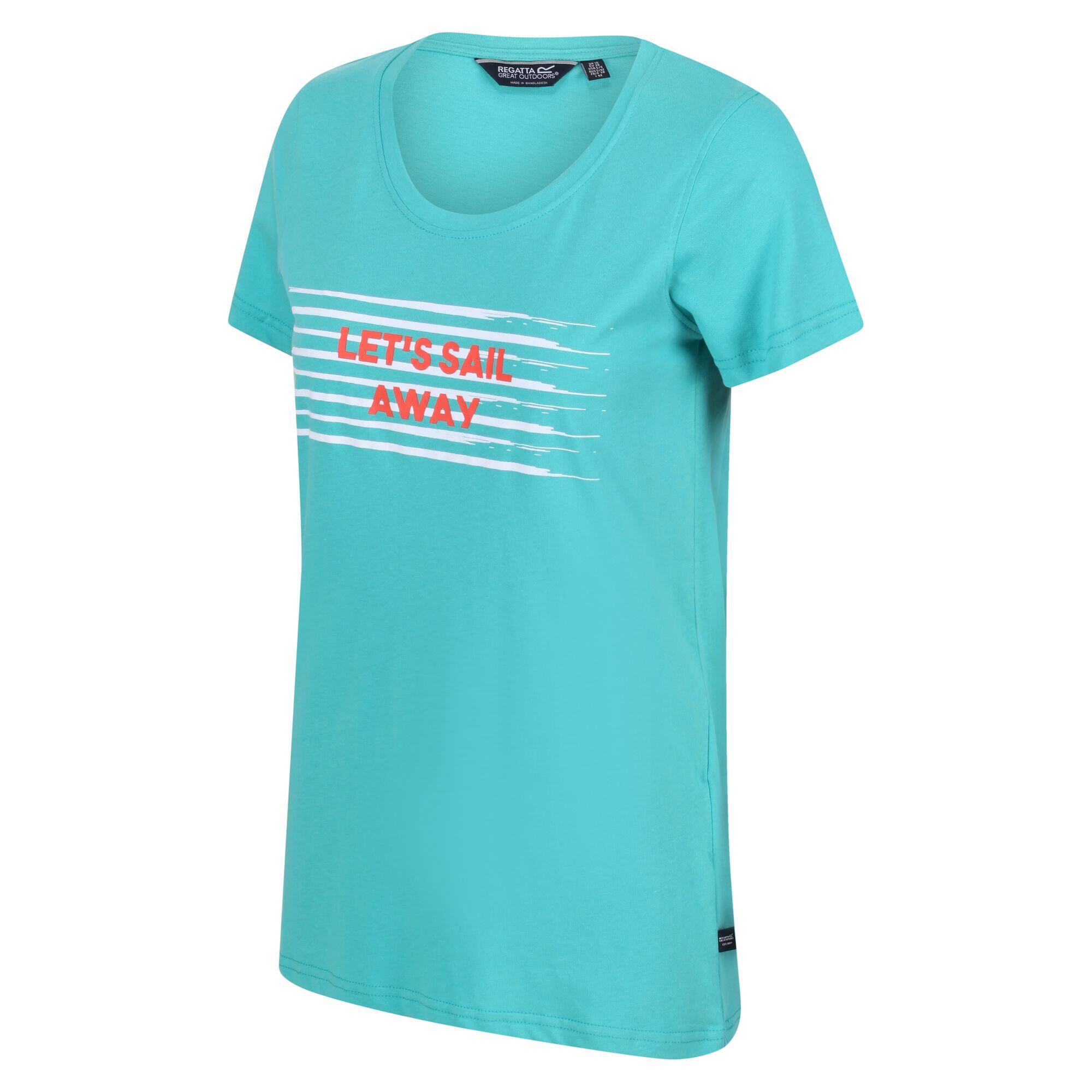 Womens/Ladies Filandra VI Stripe TShirt (Turquoise) 4/5