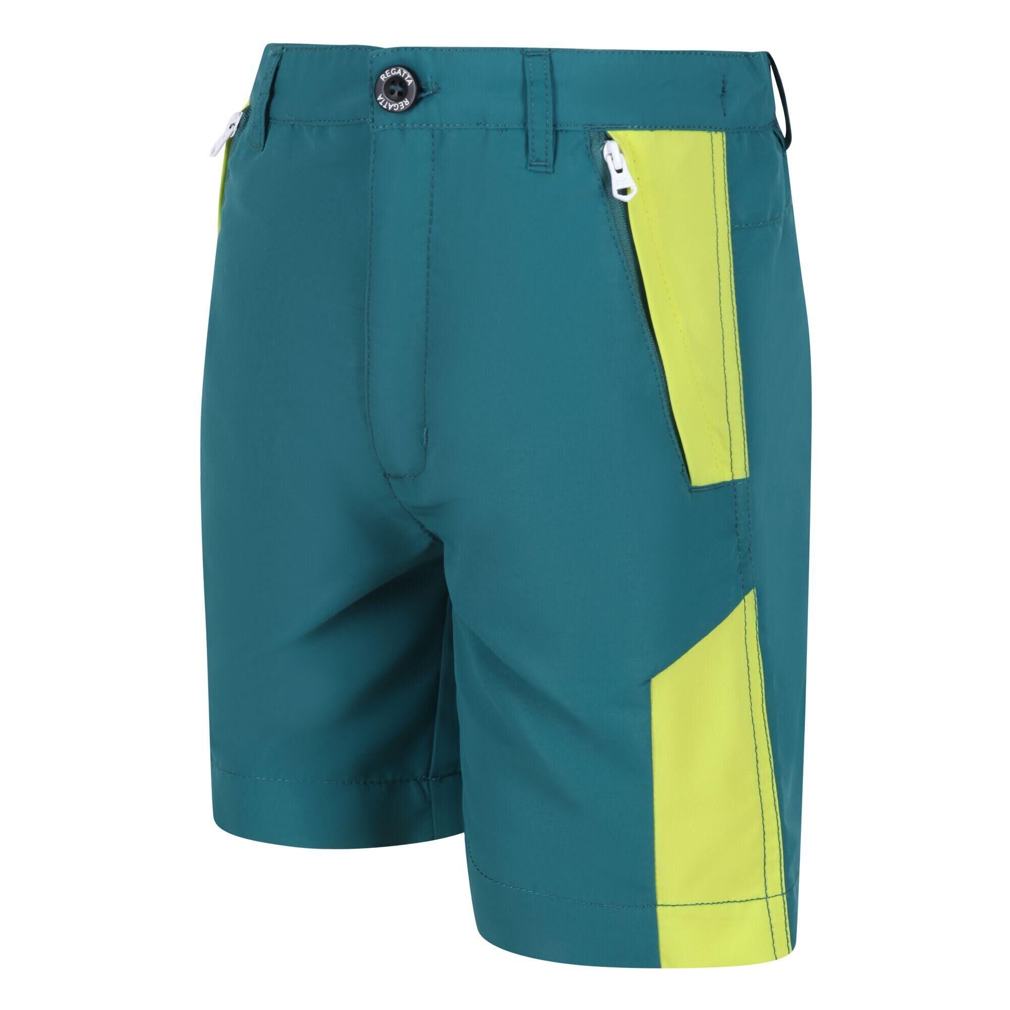 REGATTA Sorcer Mountain II Kids Hiking Shorts - Pacific Green