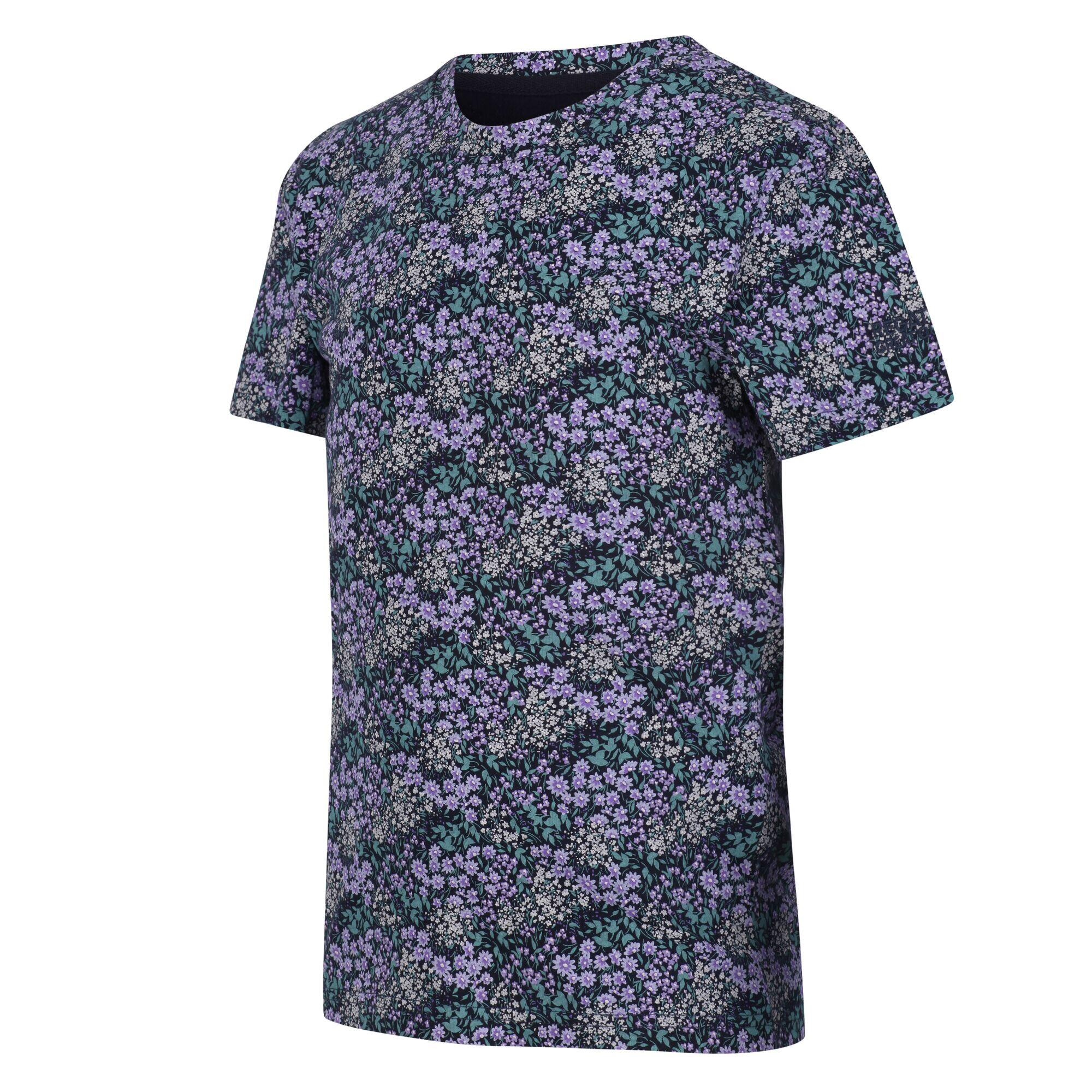 Bosley V Kids Walking Short Sleeve T-Shirt - Navy Ditsy Floral 4/5