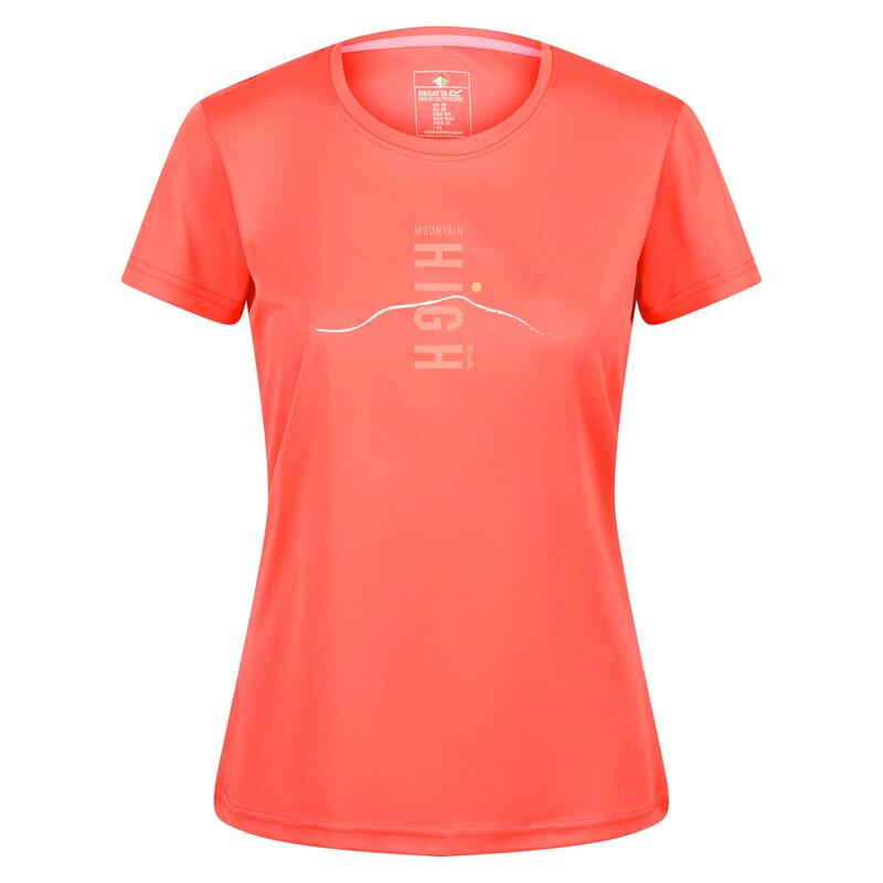 T-Shirt Montanha Fingal VI Mulher Pêssego Neon