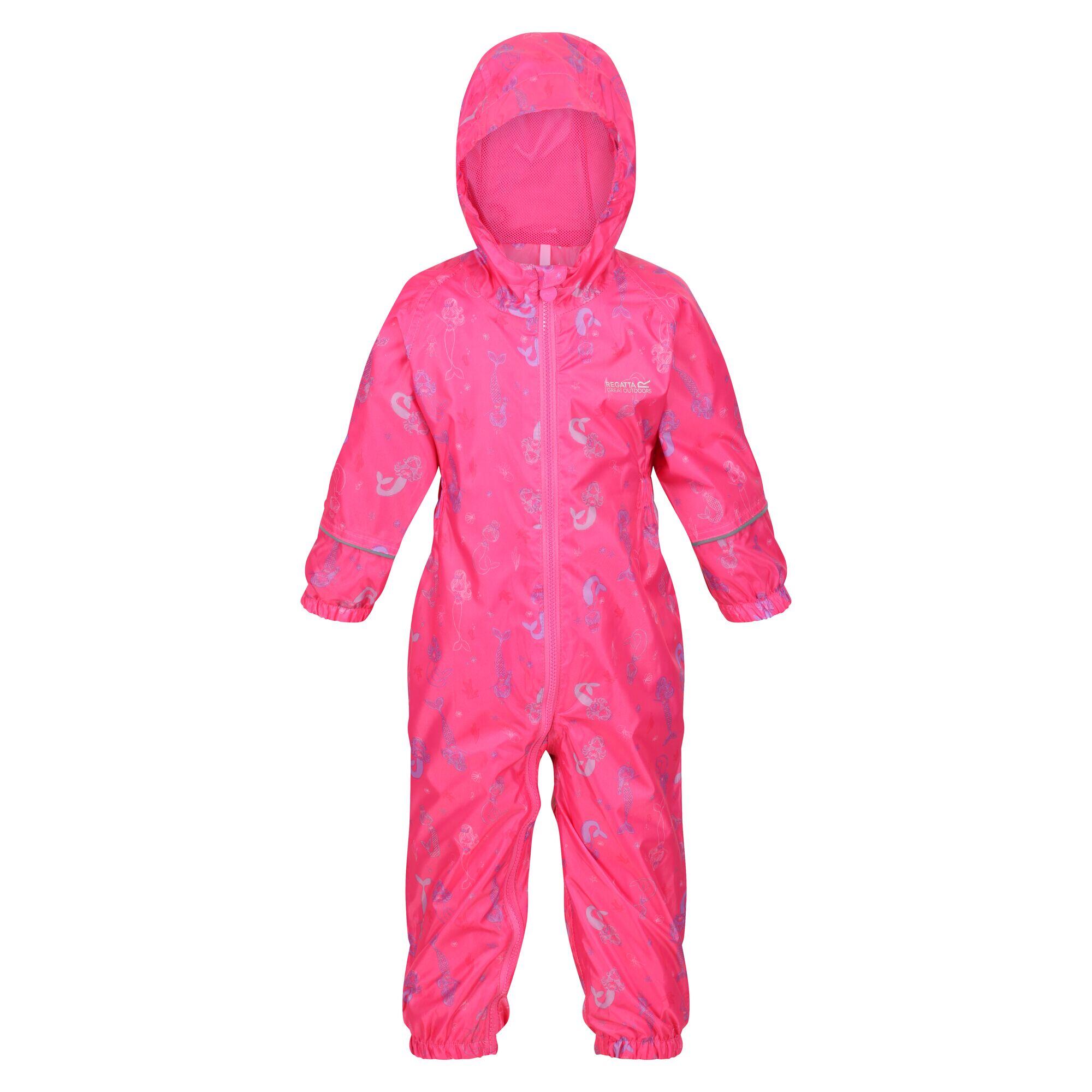 REGATTA Childrens/Kids Pobble Mermaid Waterproof Puddle Suit (Santorini Sunset)