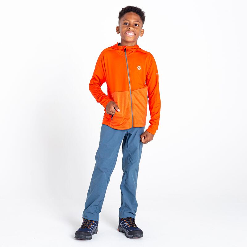Hastily Core Stretch wandelfleece met volledige rits voor kinderen - Oranje