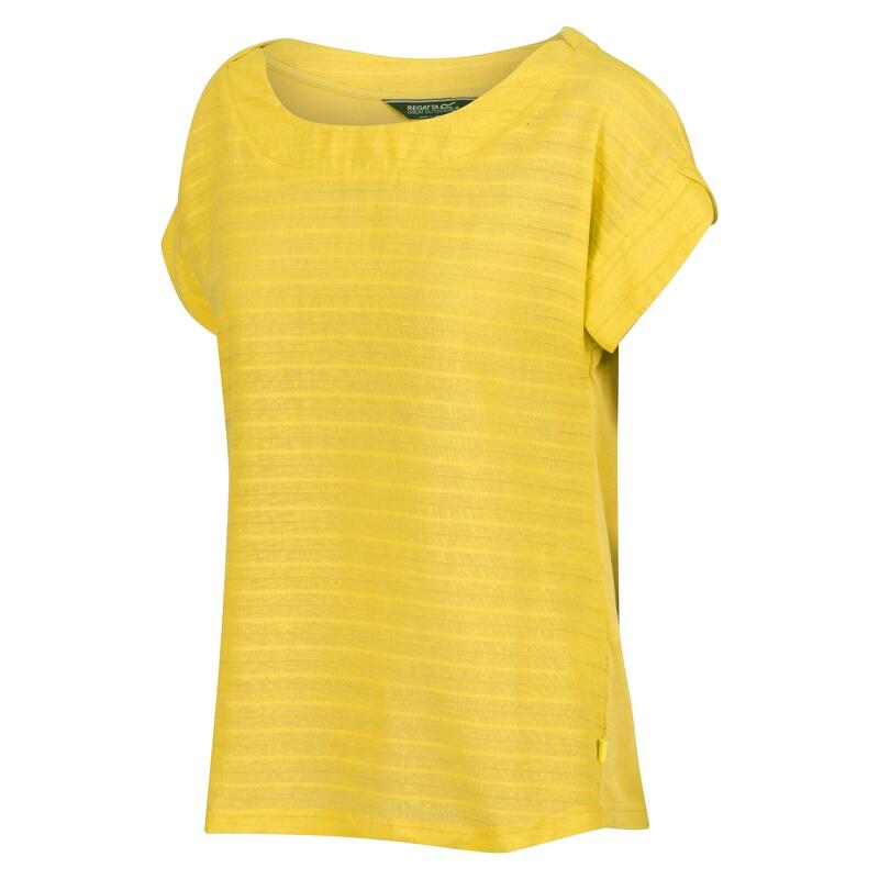 Adine Fitness-T-shirt met korte mouwen voor dames - Geel