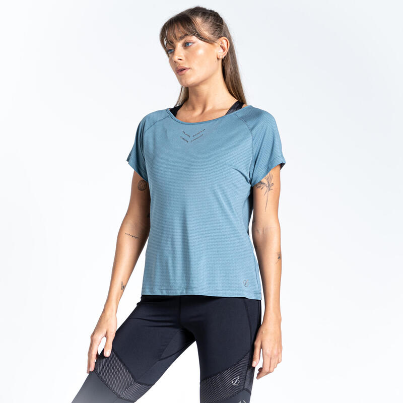 Cyrstallize T-shirt de fitness à manches courtes pour femme - Bleu