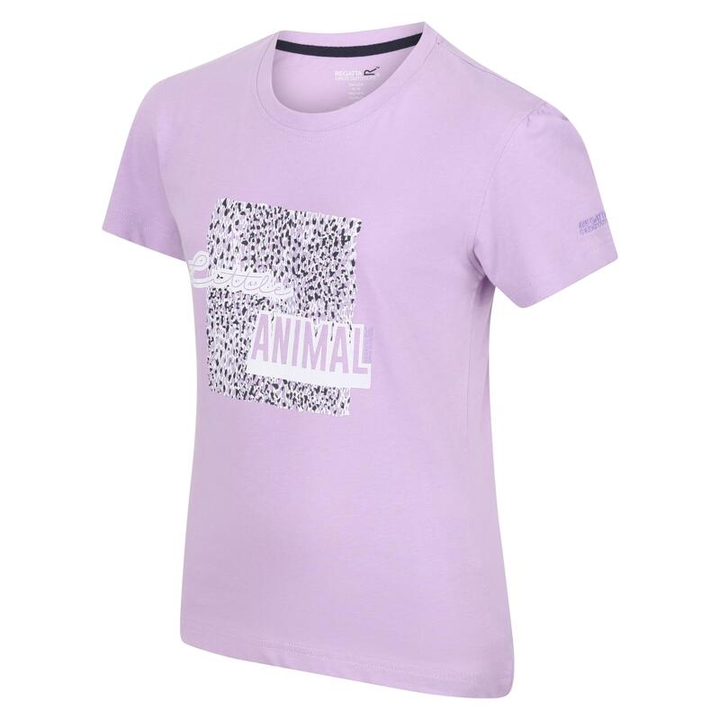 Camiseta Bosley V Diseño Impreso para Niños/Niñas Lila Pastel