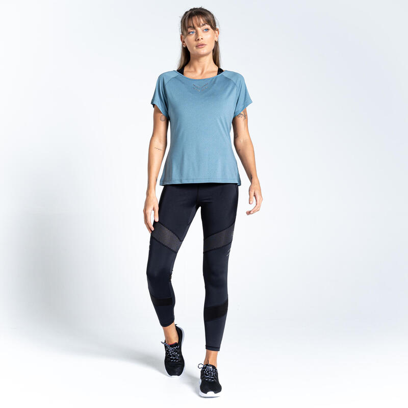 Crystallize fitness-T-shirt met korte mouwen voor dames - Blauw