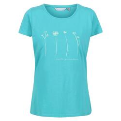 Camiseta Breezed II Flor para Mujer Turquesa