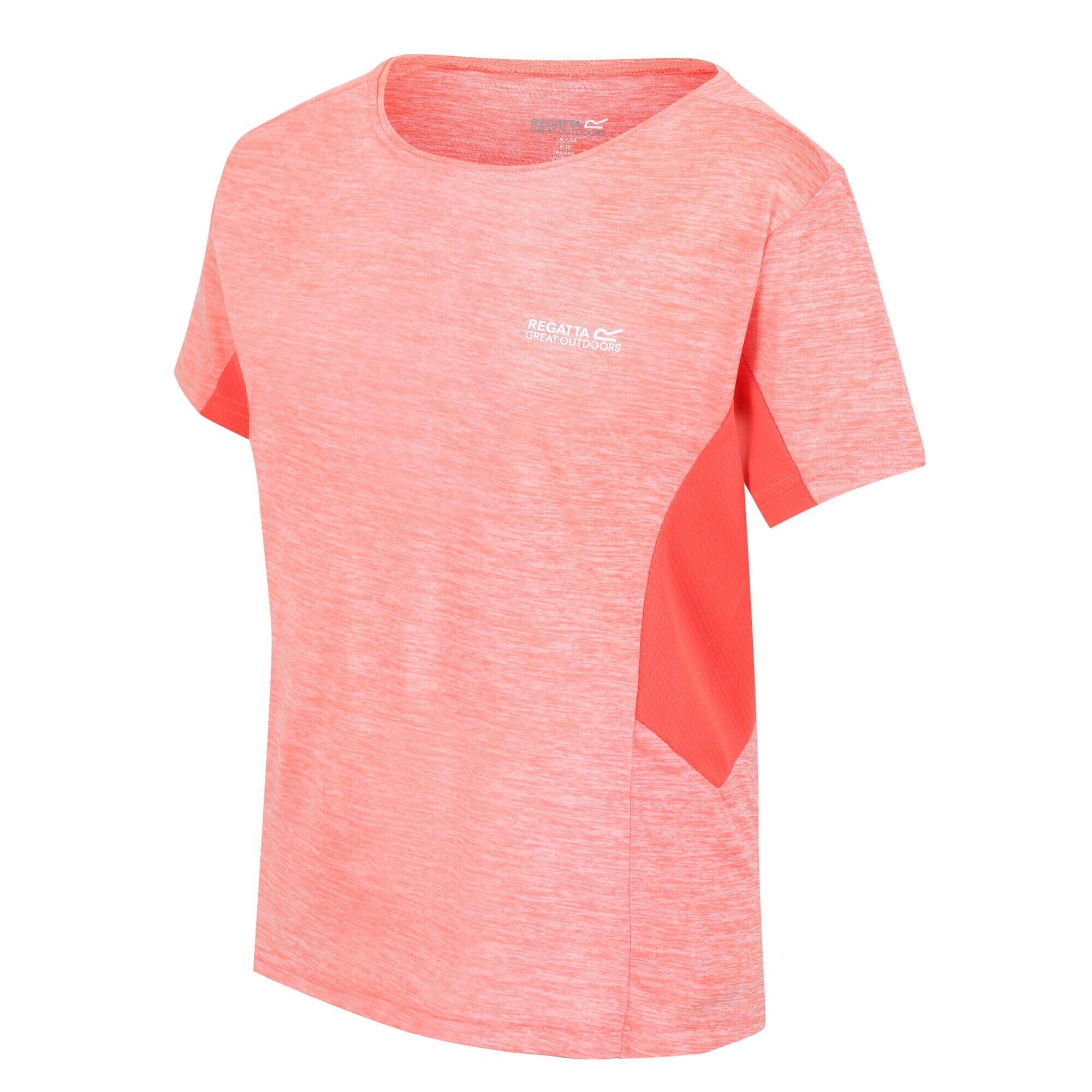 REGATTA Takson III Kids Hiking Short Sleeve T-Shirt - Pink Coral