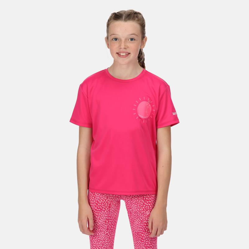 Alvarado VI Kurzärmeliges Walkingshirt für Kinder - Pink