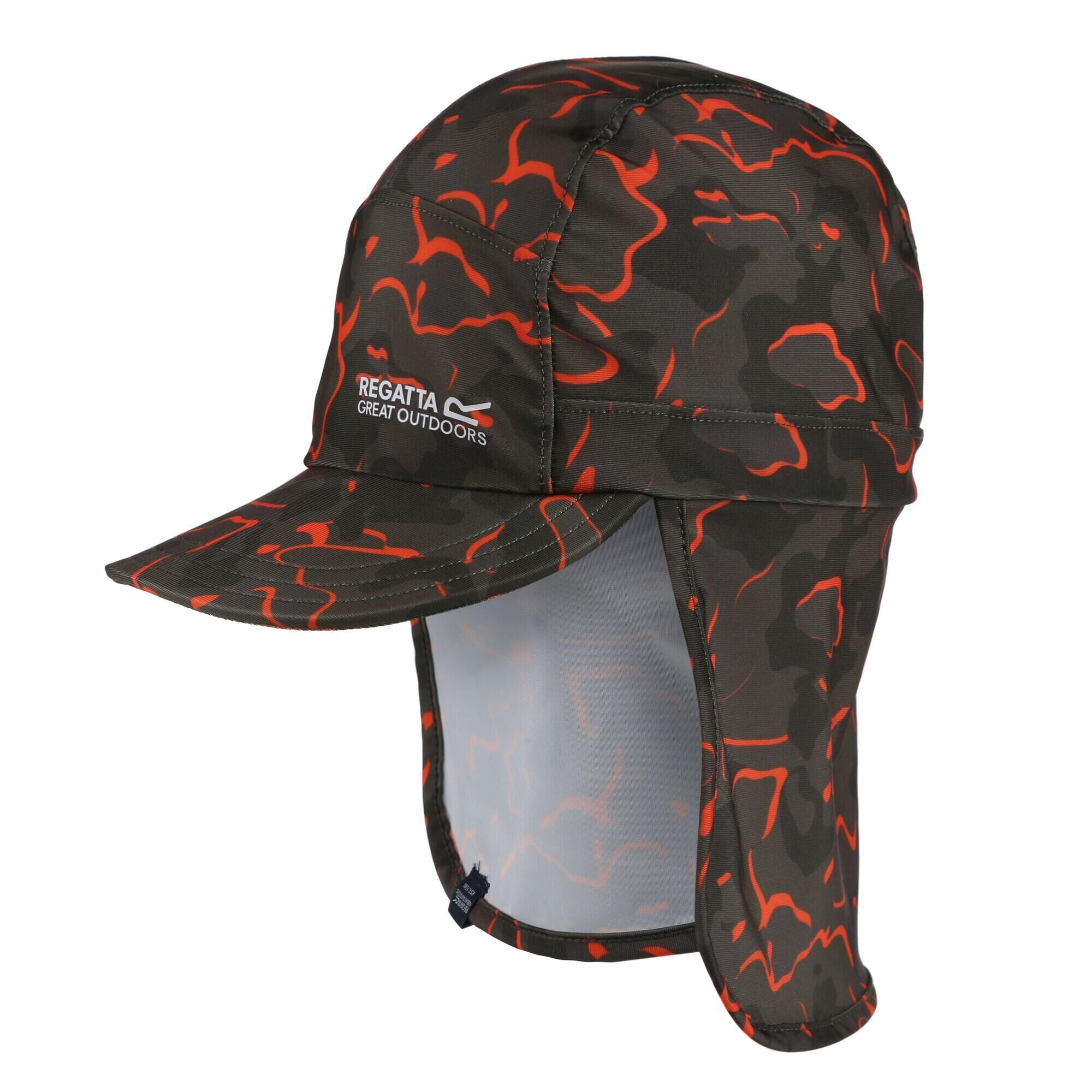 REGATTA Protect Kids Walking Cap - Green Camo / Orange