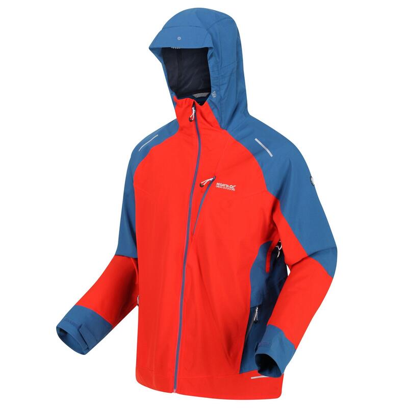 Chaqueta Impermeable Highton Pro para Hombre Rojo Fuego, Azul Dinastía