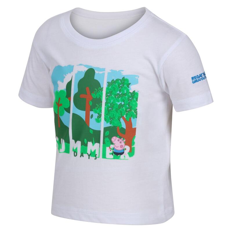 Camiseta Peppa Pig de Manga Corta para Niños/Niñas Blanco