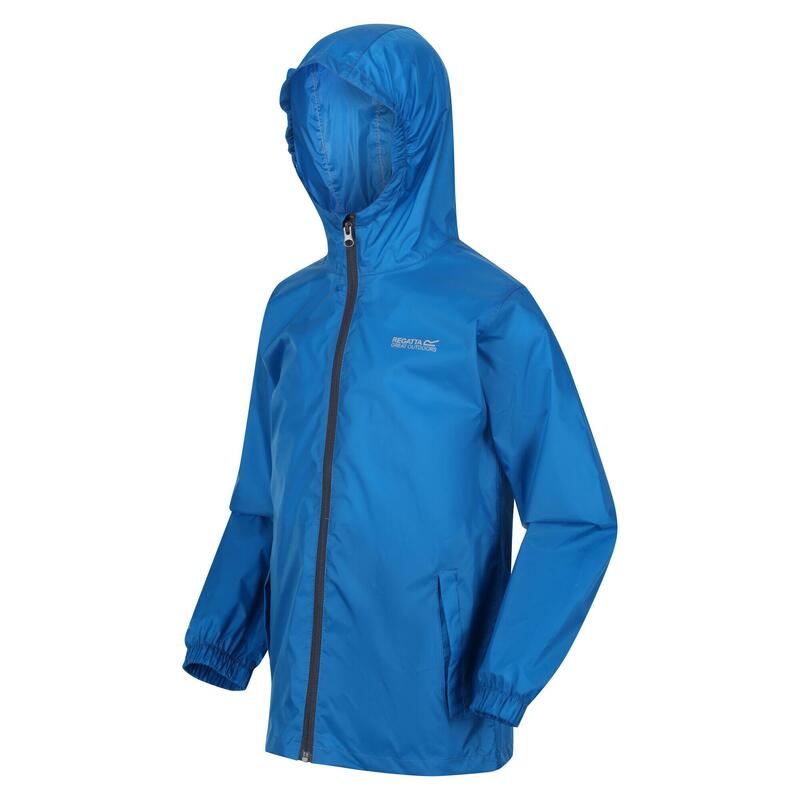 Pack It III Wasserdichte Regenjacke für Kinder zum Wandern - Mittelblau