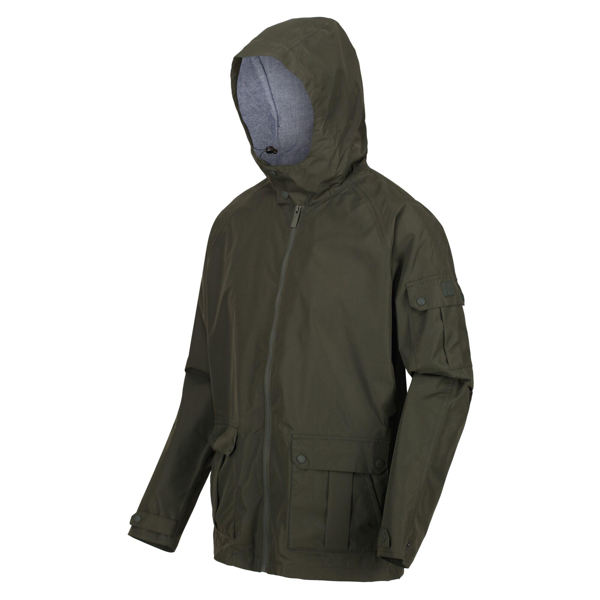 Mens Bergen Waterproof Jacket (Dark Khaki) 4/5