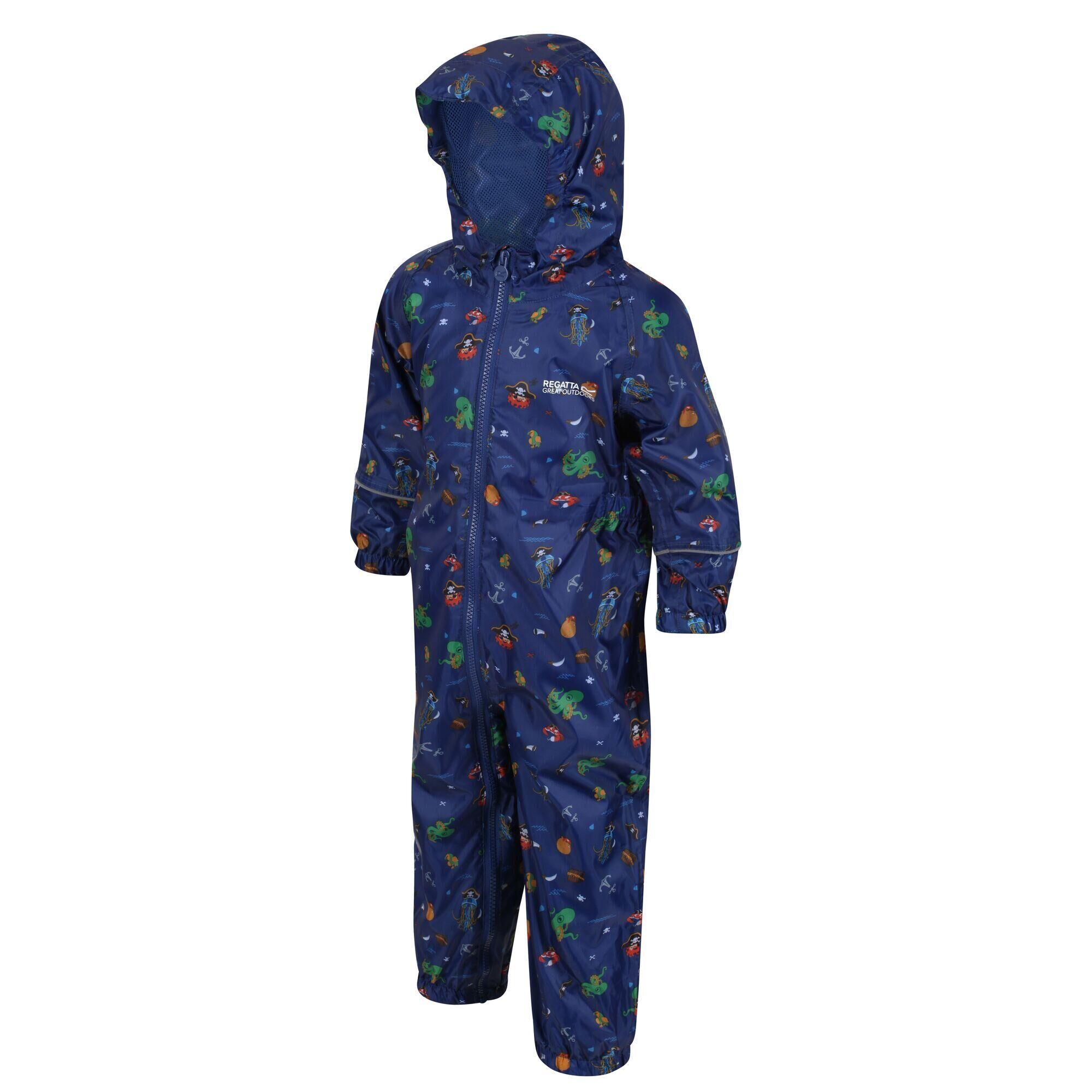 REGATTA Pobble Kids' Hiking Waterproof Puddlesuit - Dark Blue