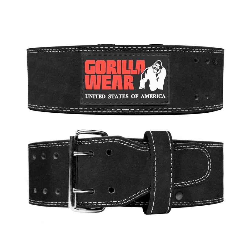 Gorilla Wear 4 Inch Leather Lifting Belt Black