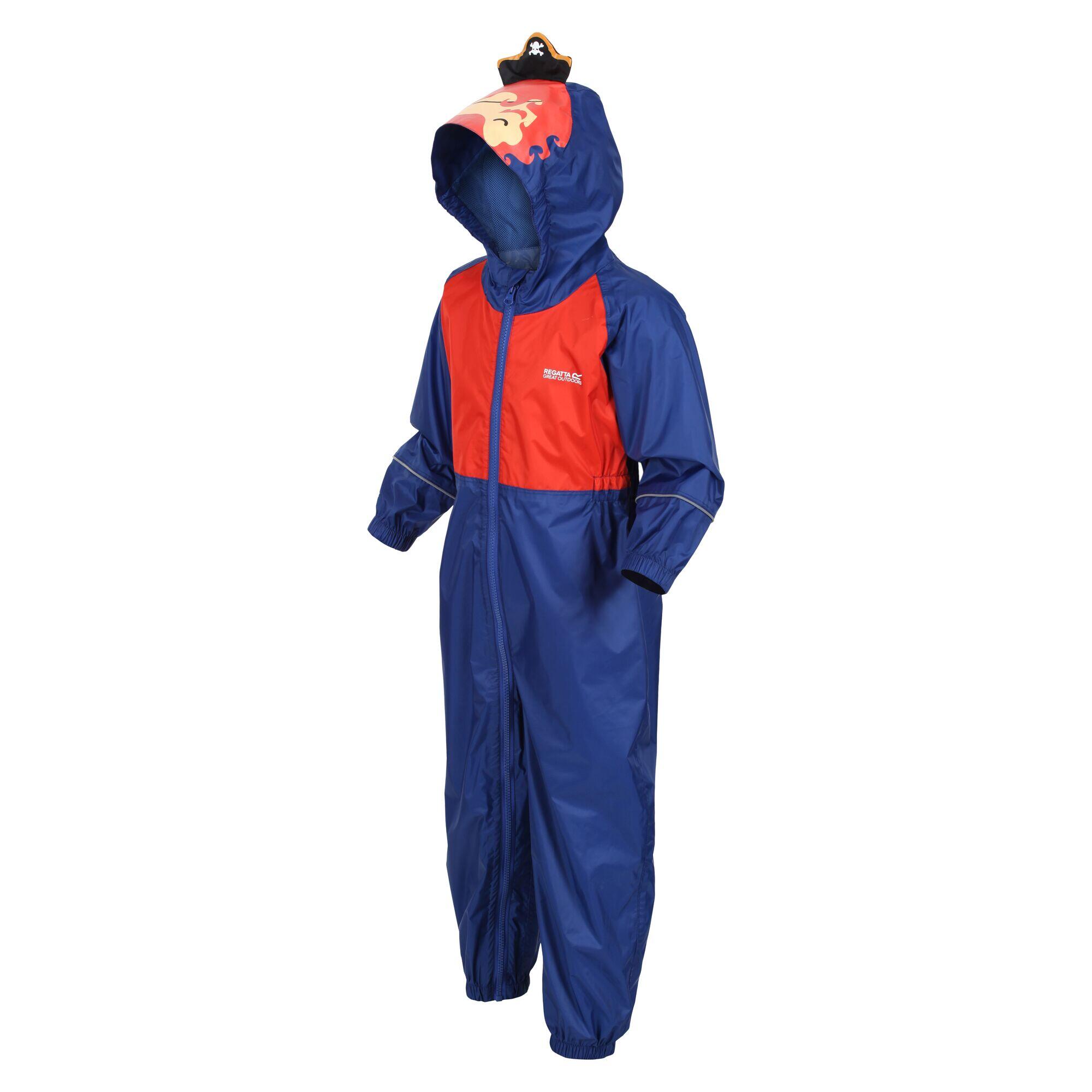 Charco Kids Hiking Hooded Puddle Suit - Blue Pirate 1/4