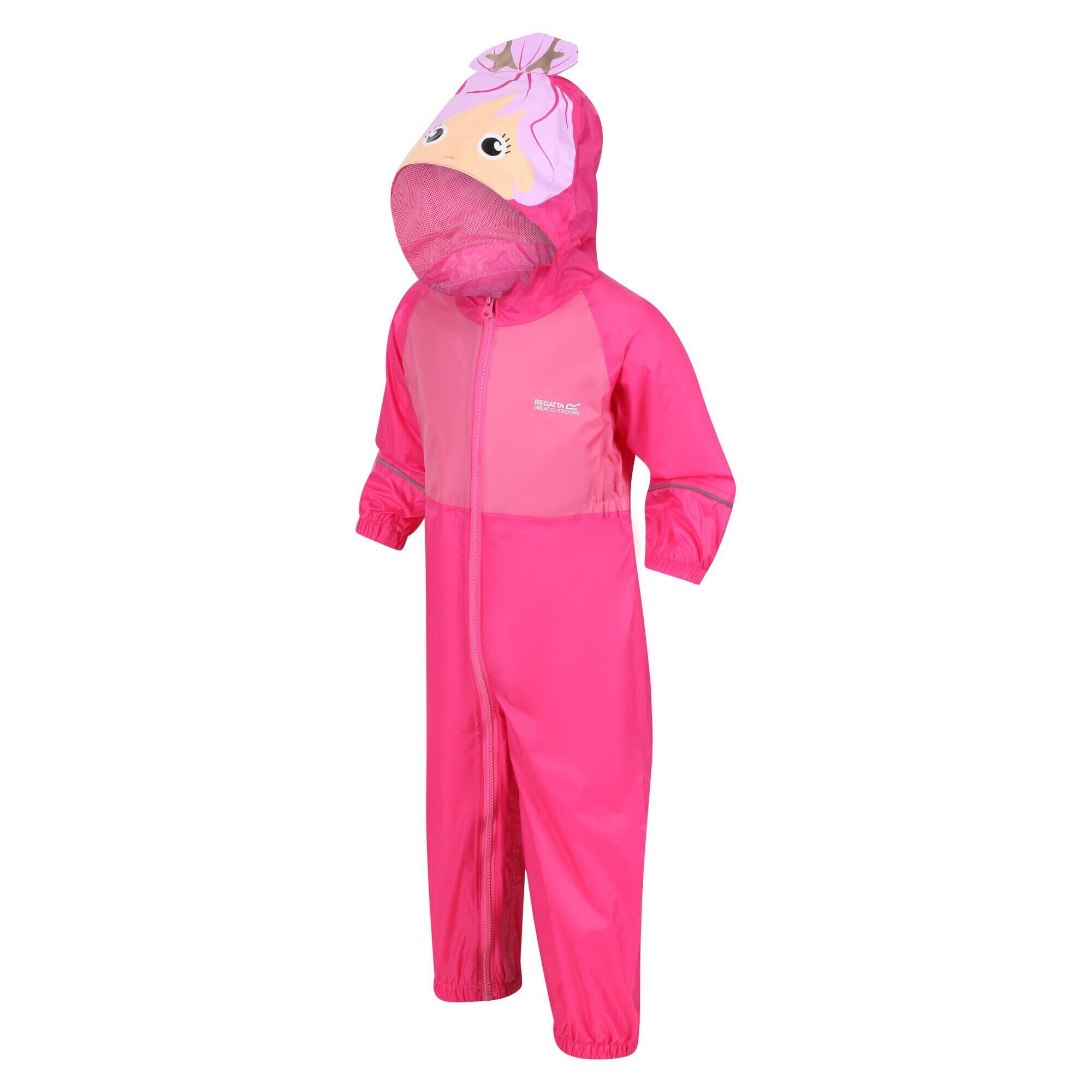 REGATTA Charco Kids Hiking Hooded Puddle Suit - Pink Mermaid