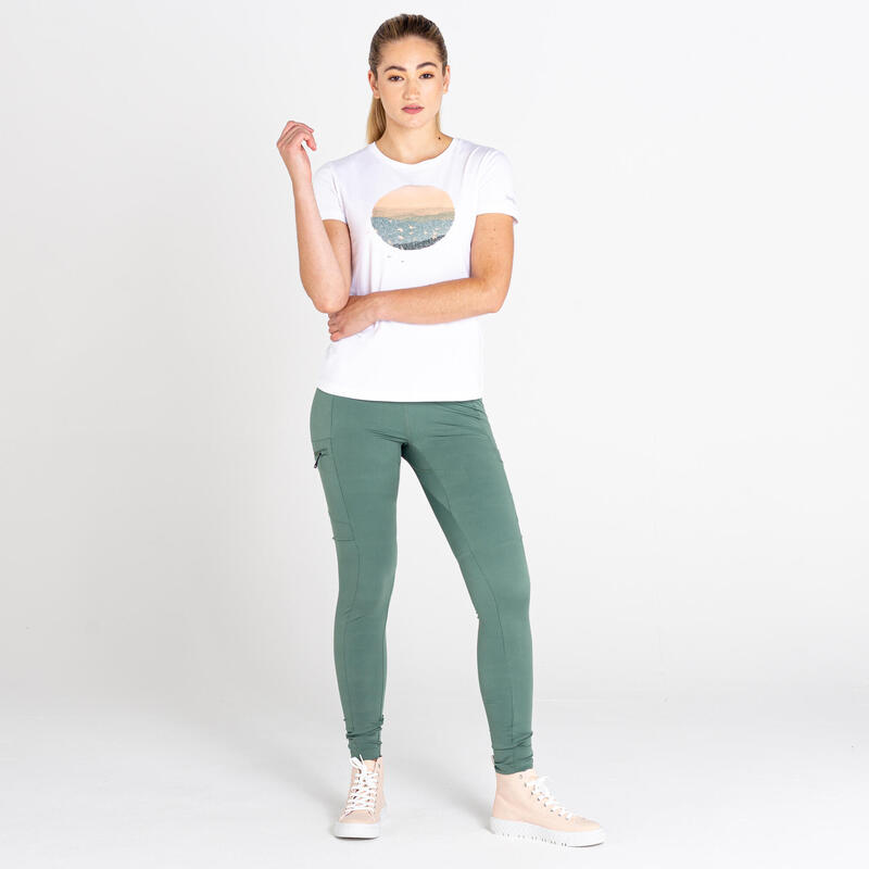 Peace of Mind Kurzärmeliges Fitness-T-Shirt für Damen - Weiß