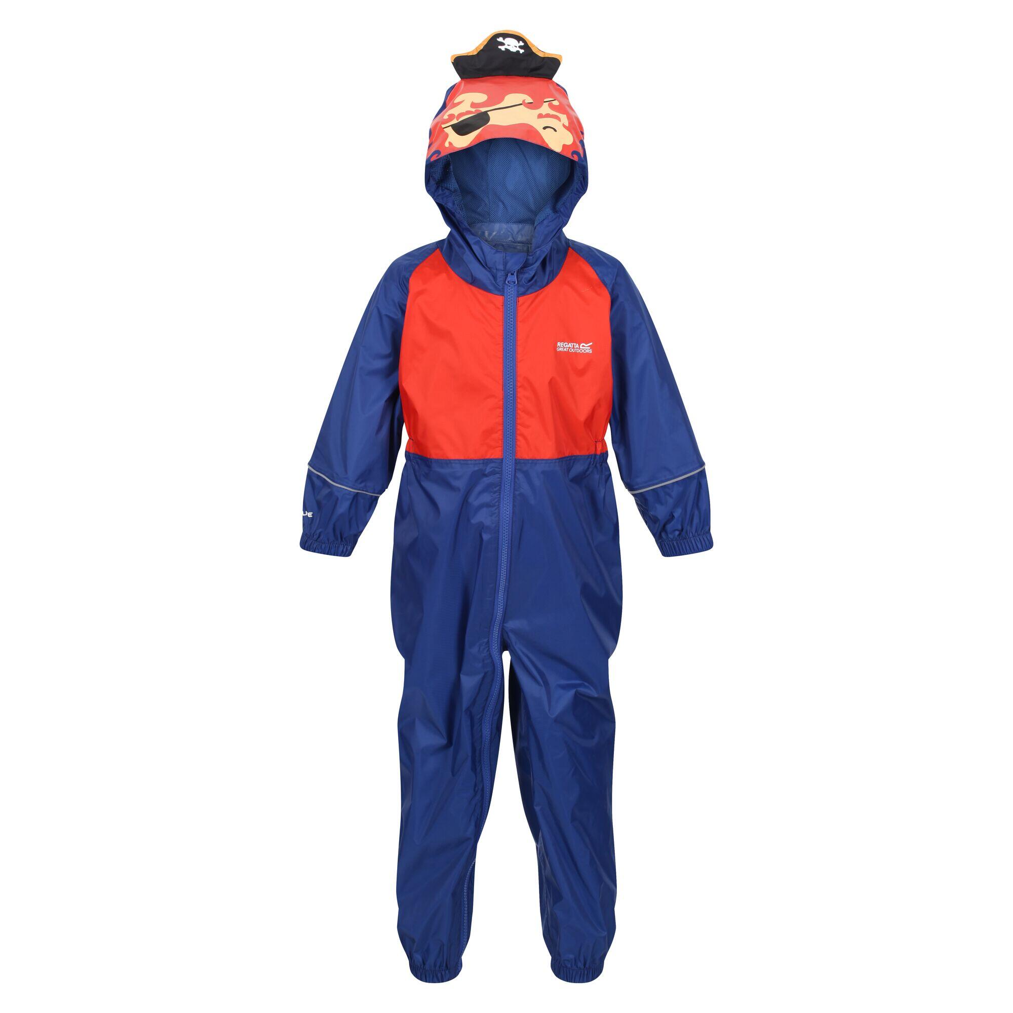 Charco Kids Hiking Hooded Puddle Suit - Blue Pirate 3/4