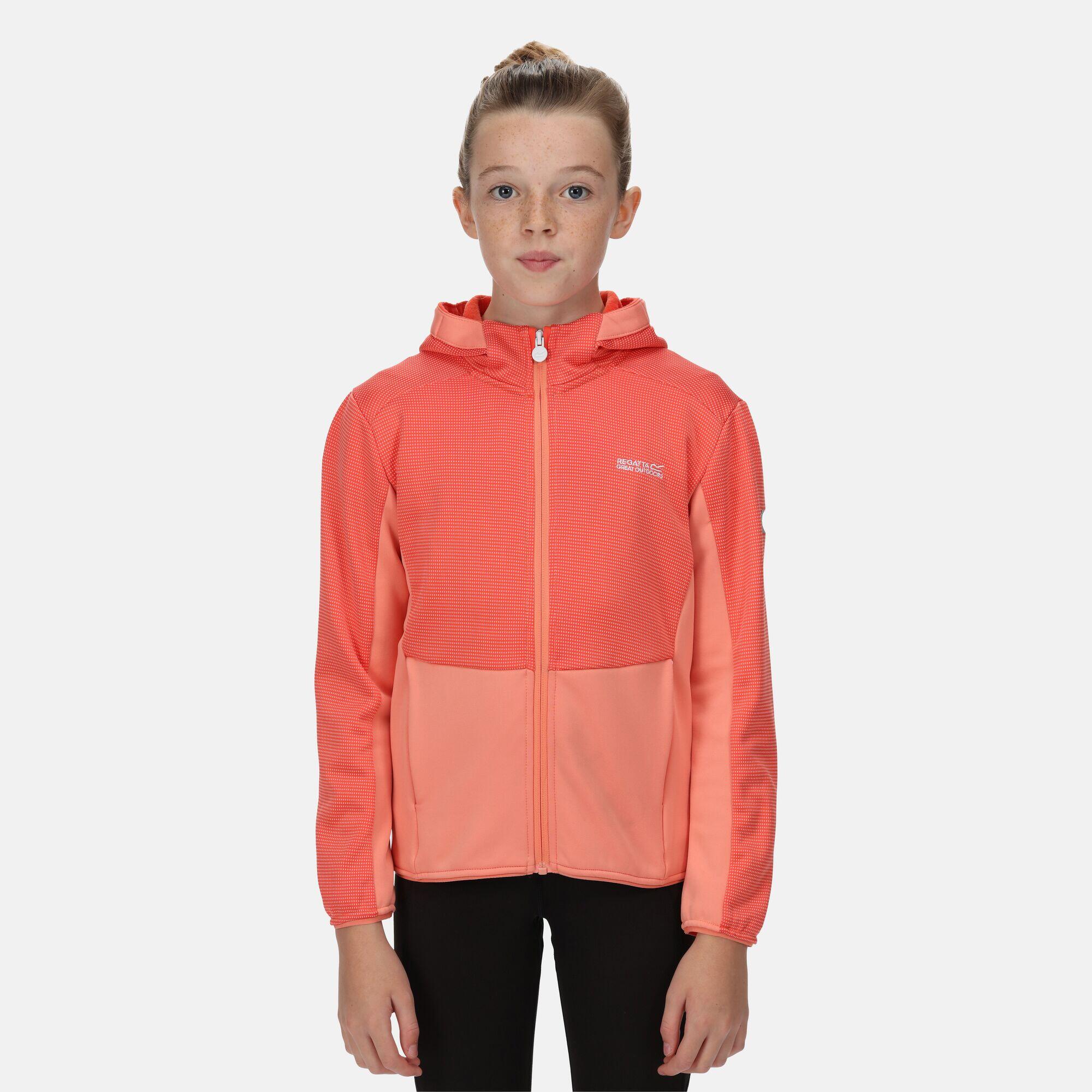 REGATTA Junior Highton Walking Kids Full Zip Fleece - Neon Peach