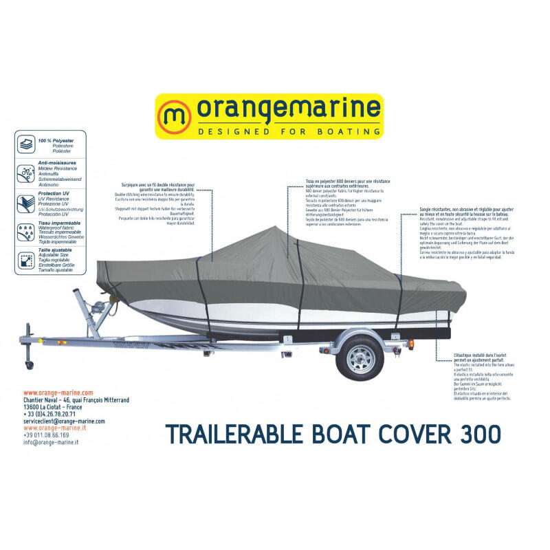 Telo trasporto barca grigio Orangemarine  Barca di lunghezza 400