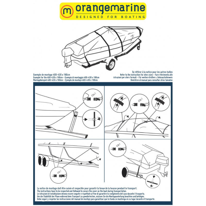 Telo trasporto barca grigio Orangemarine  Barca di lunghezza 400